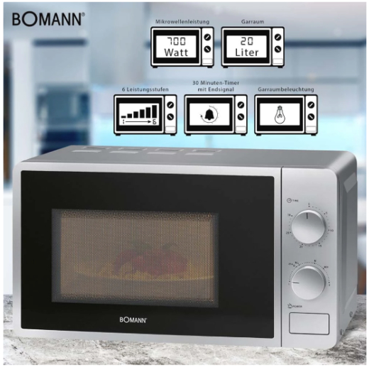 Мікрохвильовка Bomann MW 6014 CB Silver - 4