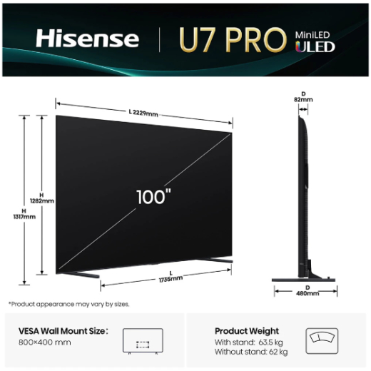Телевізор Hisense 100U7Q PRO - 4