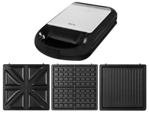 Мультимейкер (бутербродниця-вафельниця-гриль) ECG S 4310 QUATTRE - 3