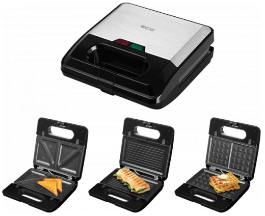 Мультимейкер (вафельниця-бутербродниця-гриль) ECG S 3173 - 4