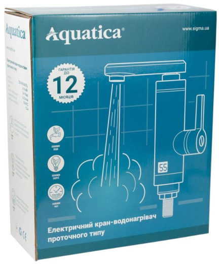 Водонагрівач (бойлер) електричний проточний (змішувач) Aquatica NZ-6B312W - 2
