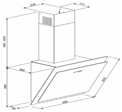 Вытяжка наклонная GRANADO Vivares 1614-1200 White glass - 3