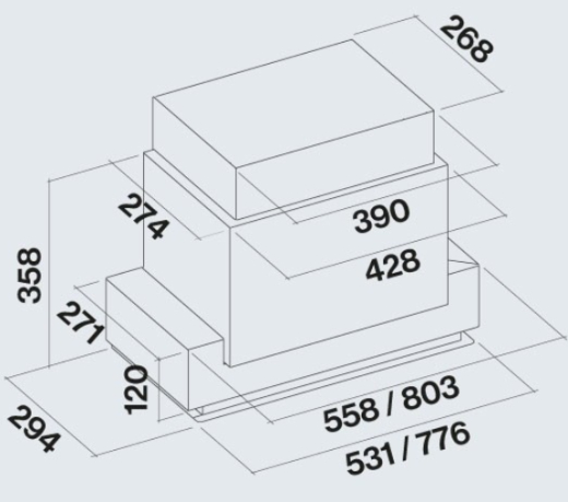 Вытяжка встраиваемая Falmec Gruppo Incasso E-ION 50450 Stain Steel (CGXW50.E0P6#ZZZI441F) - 4