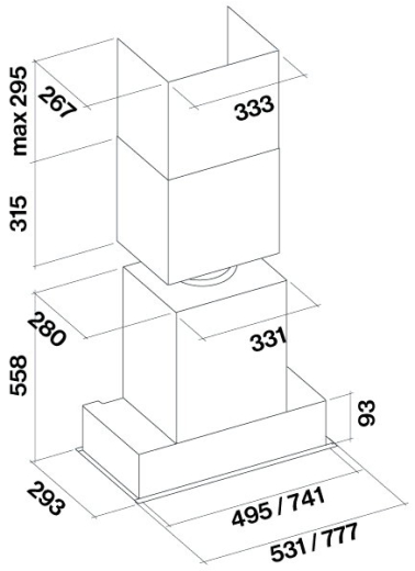 Витяжка вбудована Falmec GRUPPO INCASSO NRS PLUS 50 Stainless steel (800) (CGIW50.E27P2#EUI490F) - 2
