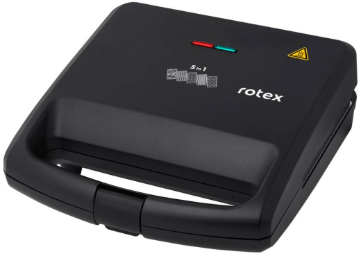 Мультимейкер (бутербродница-вафельница-гриль-орешница-кексница) Rotex RSM225-B - 1