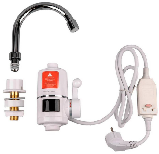 Водонагрівач (бойлер) проточний електричний (змішувач) Grunhelm EWH-1X-3F-LED - 2