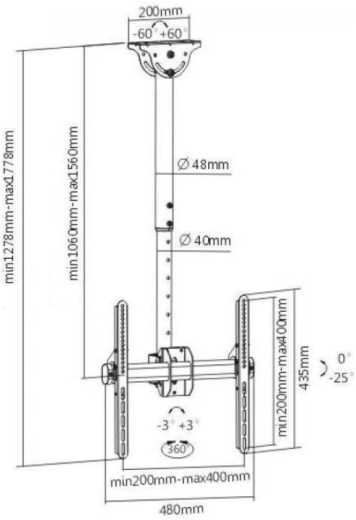Потолочное крепление iTech Celb-54SHL - 2