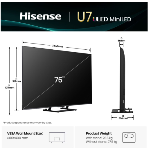 Телевізор Hisense 75U7Q - 3