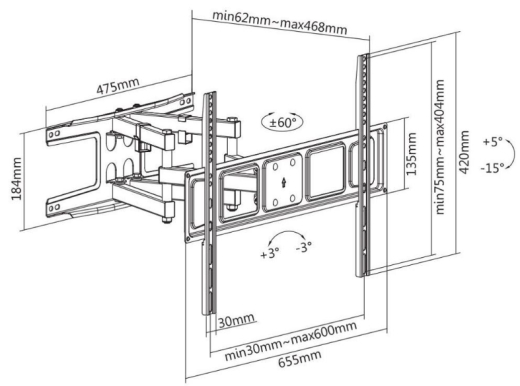 Настенное крепление Satelit 39-80PIVOT600A - 2