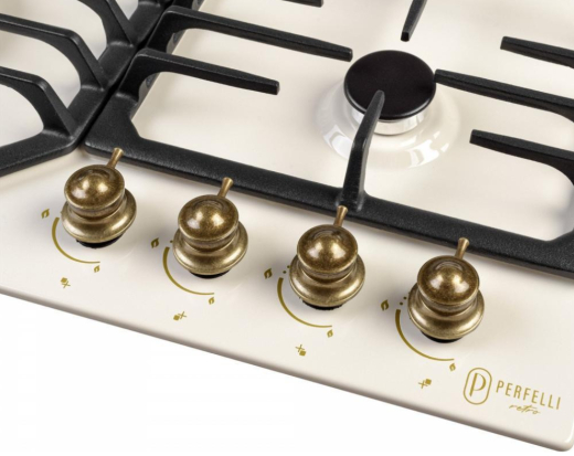 Газовая варочная поверхность Perfelli RETRO MW69C BEIGE - 4