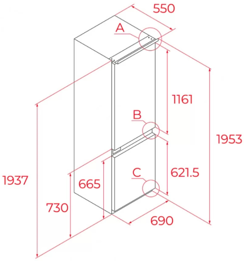 Встраиваемый холодильник с морозильной камерой Teka RBF 78785 FI (113560033) - 4