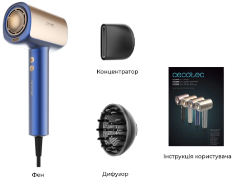 Фен CECOTEC DryGlam Nano Plasma Blue (A01_EU01_101439) - 3