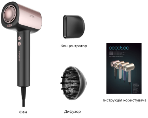 Фен Cecotec DryGlam Nano Plasma Black (A01_EU01_100150) - 2