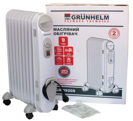 Масляний обігрівач GRUNHELM GR-0920S/2 - 2