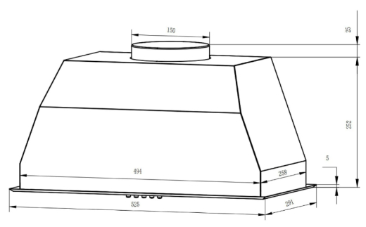 Витяжка вбудована Kernau Basic BKBH 0552 B - 8