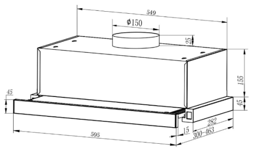 Витяжка телескопічна Kernau Basic BKTH 0962 B - 7