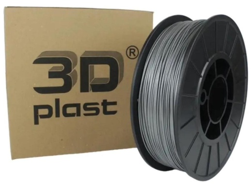 Філамент 3Dplast PLA 1.75mm 0.85kg gray-metallic (3DPLA17508GMT) - 1
