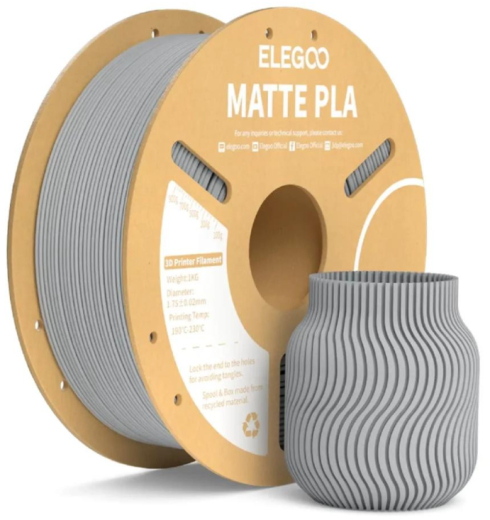 Філамент ELEGOO PLA matte 1.75мм, 1кг, gray (50.203.0256) - 1