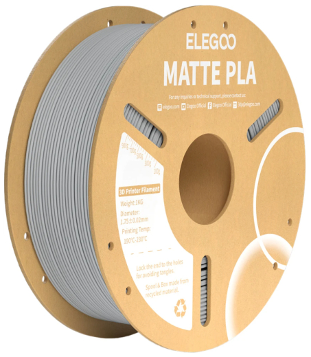 Філамент ELEGOO PLA matte 1.75мм, 1кг, gray (50.203.0256) - 2