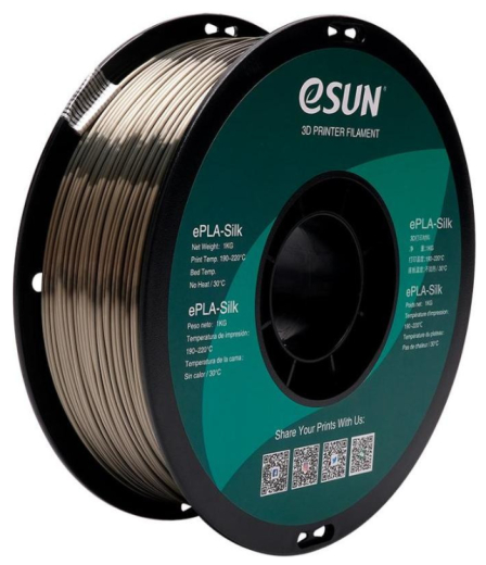 Філамент eSUN ePLA-Silk metal color, 1,75мм, 1кг, copper (ePLA-Silk-P175CO1) - 1