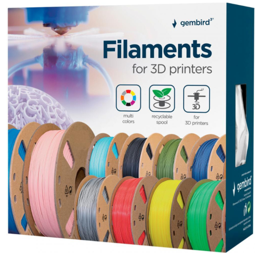 Філамент Gembird ABS, 1.75 мм, 1 кг, blue (3DP-ABS1.75-01-B) - 3