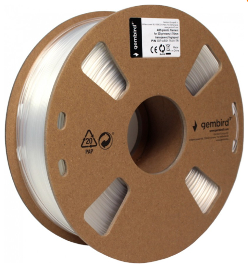 Філамент Gembird ABS, 1.75 мм, 1kg, transparent (3DP-ABS1.75-01-TR) - 2