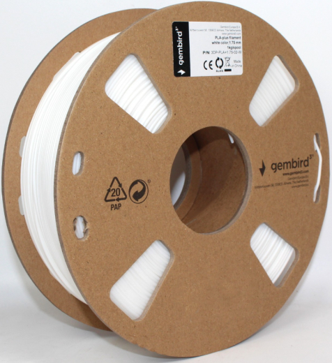 Філамент Gembird PLA+, 1.75 мм, 1 kg, white (3DP-PLA+1.75-02-W) - 2