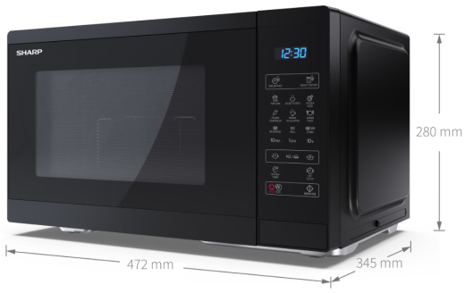 Мікрохвильовка з грилем Sharp YC-MG252AE-B - 5