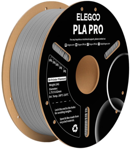 Филамент ELEGOO PLA PRO 1kg 1.75mm gray (50.203.0195) - 1