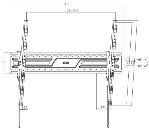 Настінне кріплення Brateck KL38-69T - 7