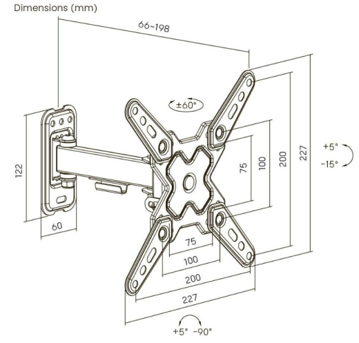 Настінне кріплення Brateck LDA40-221 Black - 4