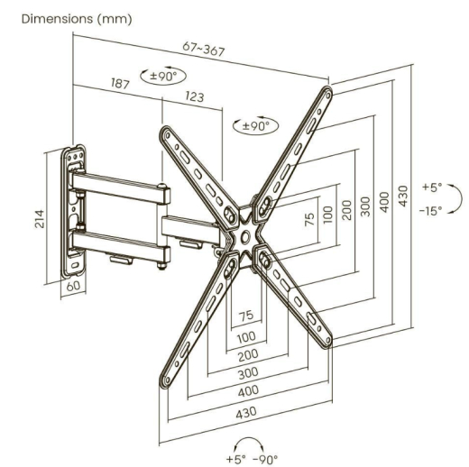Настінне кріплення Brateck LDA40-223 Black - 4