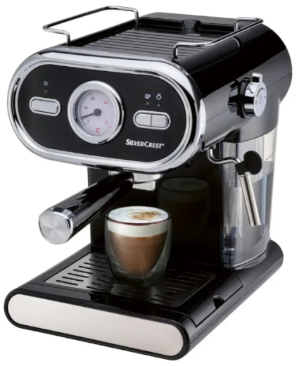 Ріжкова кавоварка еспресо SilverCrest SEM 1100 E1 black - 1