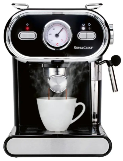Ріжкова кавоварка еспресо SilverCrest SEM 1100 E1 black - 2
