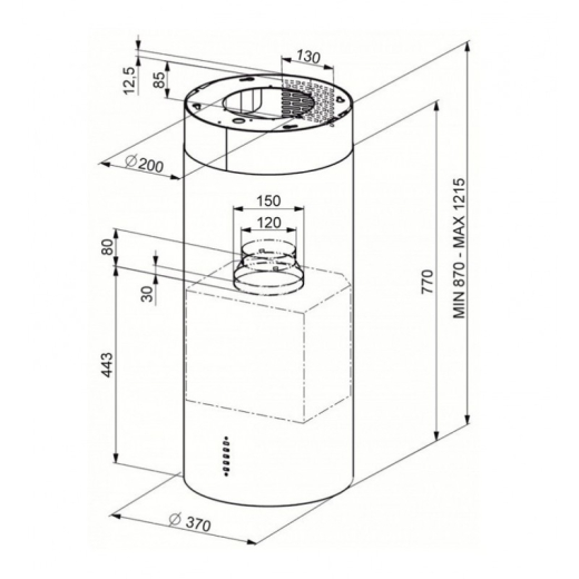 Витяжка Faber CYLIND I.EVO PLUS WH GL - 2