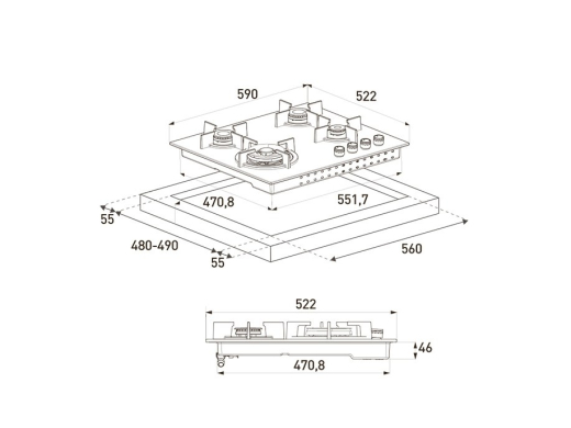Варильна поверхня GRUNDIG GIGL6234250 - 2