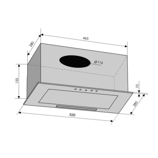 Витяжка VENTOLUX BOX 60 INOX (650) PB - 6