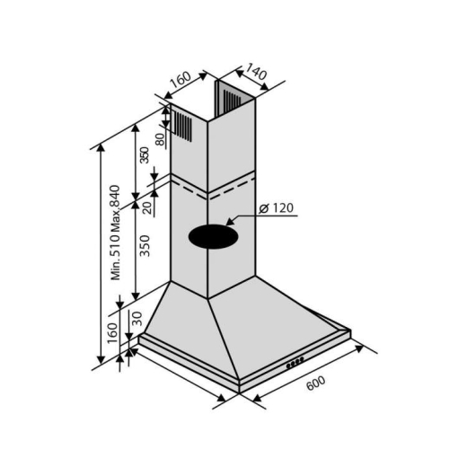 Витяжка VENTOLUX LIDO 50 WH (700) - 7