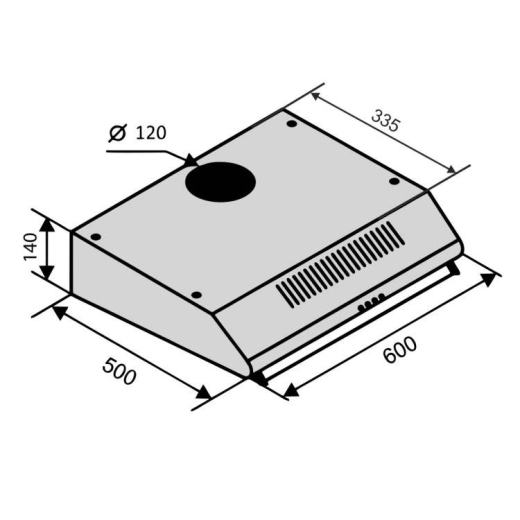 Витяжка VENTOLUX ROMA 60 INOX 2M LUX - 6