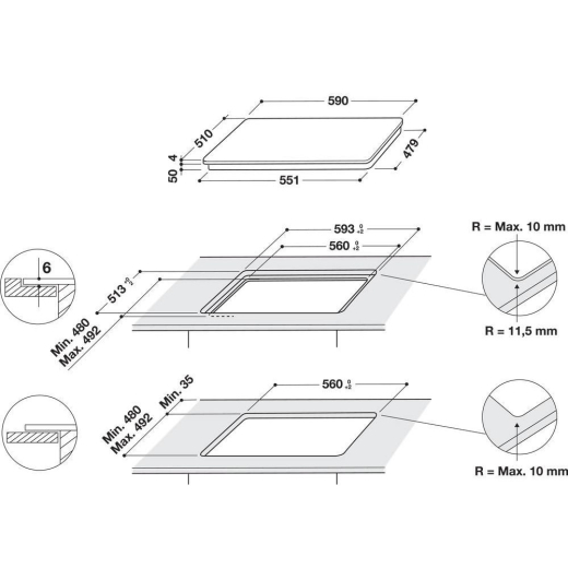 Варильна поверхня електрична Whirlpool WLB4560NEW - 7