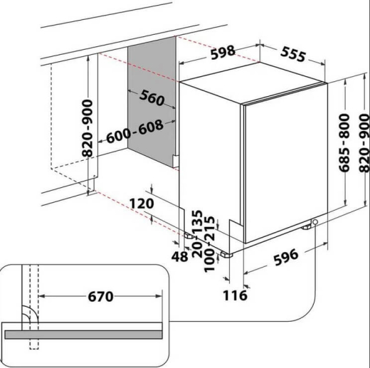 Вбудована посудомийна машина Whirlpool WIP 4O33PLE S - 10