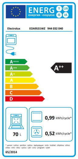 Вбудована духова шафа Electrolux EOA9S31WZ - 3
