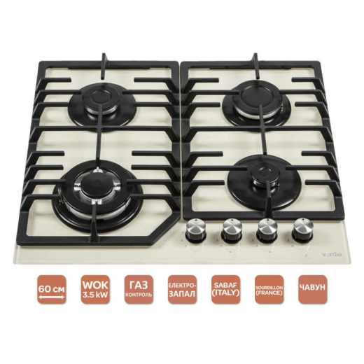 Варильна газова поверхня VENTOLUX HSF640-W3G CESBT (IVORY) - 3