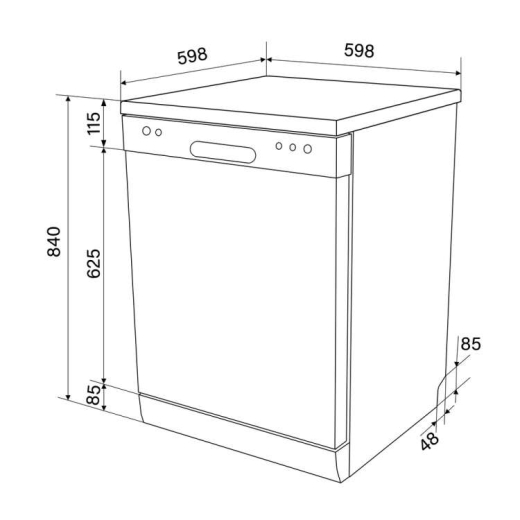 Посудомоечная машина VENTOLUX DW 6012 4M NA FS - 4