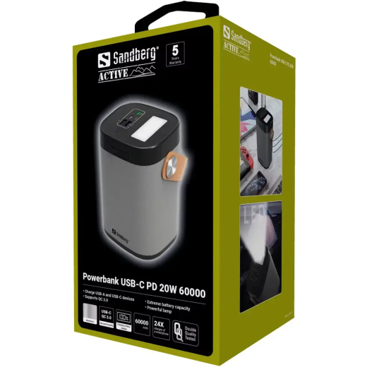 Повербанк Sandberg USB-C PD 60000mAh 20W (420-71) - 2