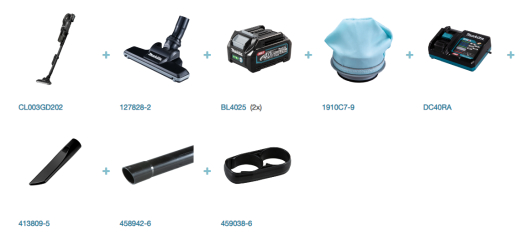 Аккумуляторный пылесос Makita CL003GD202 (черный) - 2