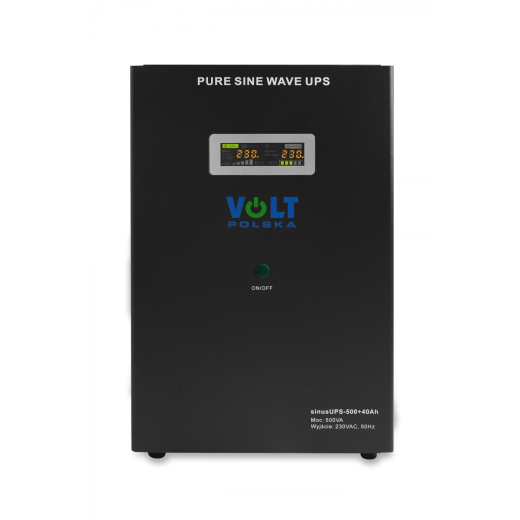 Гибридный ИБП/инвертор Volt Polska UPS SINUS 500 + BATERIA 40AH (300/500W) (3SR500WA40) - 1