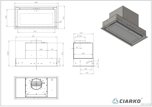 Вытяжка Ciarko Design Su Mini CDZ6001C black - 9