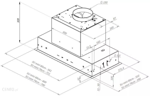 Витяжка Ciarko Design Su Mini CDZ6001B White - 4