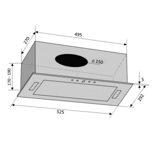Вытяжка встраиваемая VENTOLUX PUNTO 52 X (800) KN - 2
